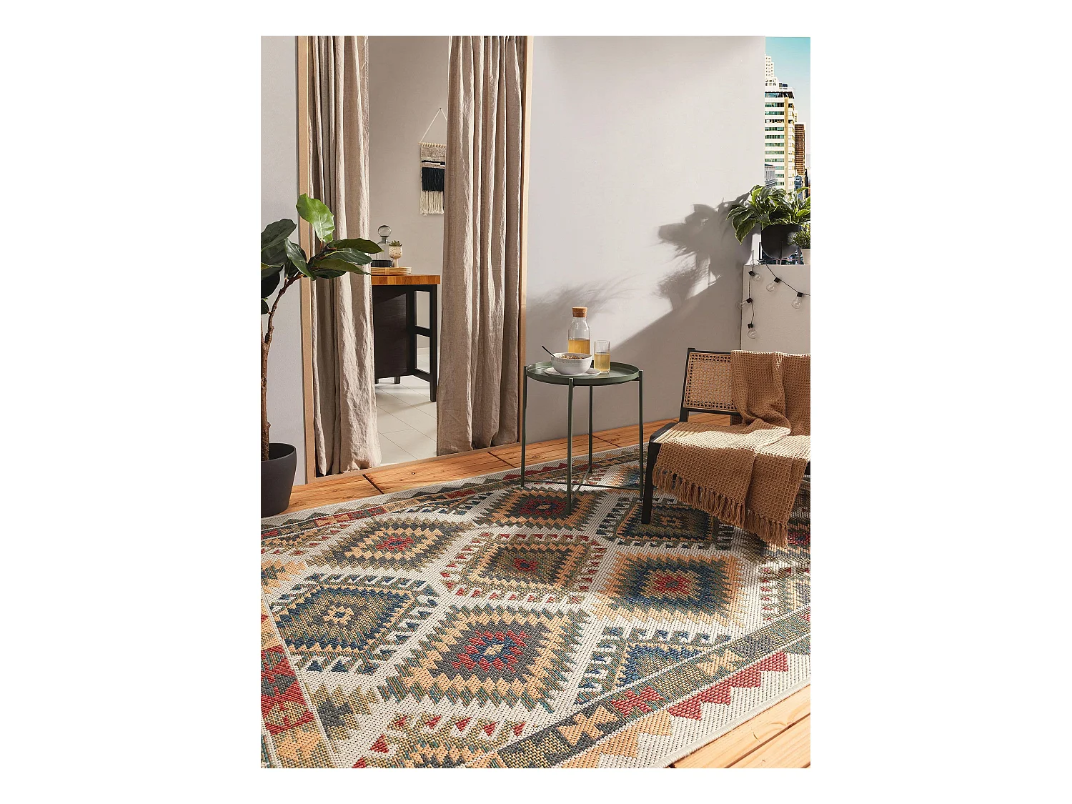 Tapis d'extérieur & intérieur Mirena Multicouleur 200x290 cm