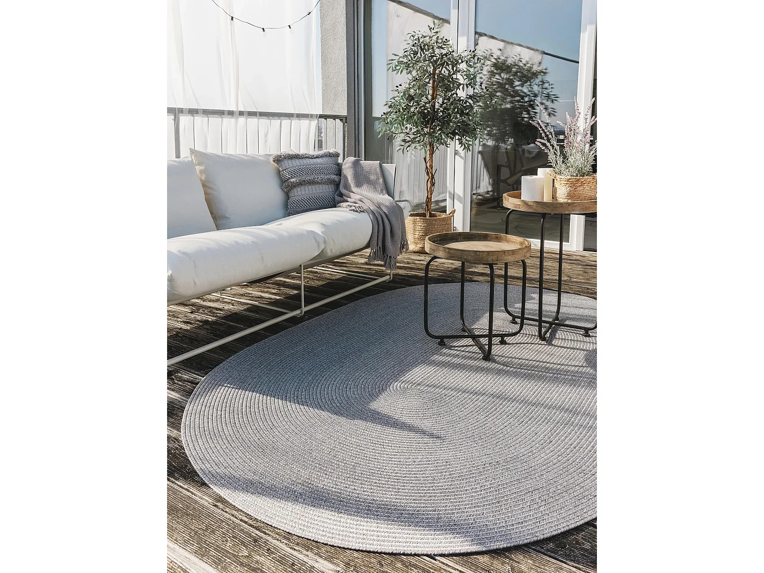 Tapis d'extérieur & intérieur Nandi Gris 120x170 cm