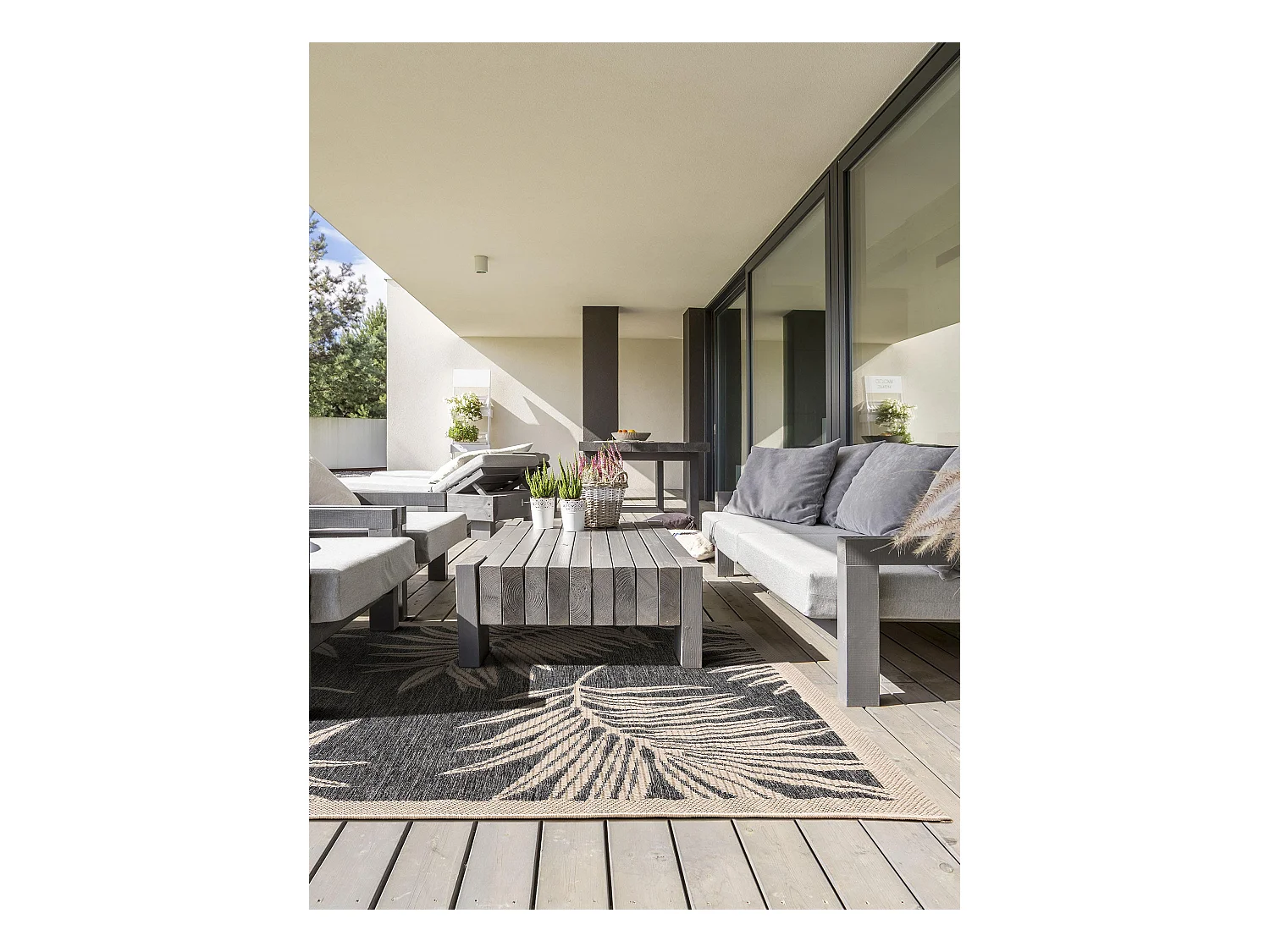 Tapis d'extérieur & intérieur River Bleu 100x150 cm