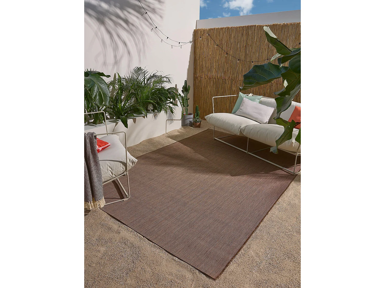 Tapis d'extérieur & intérieur Metro Marron 240x340 cm