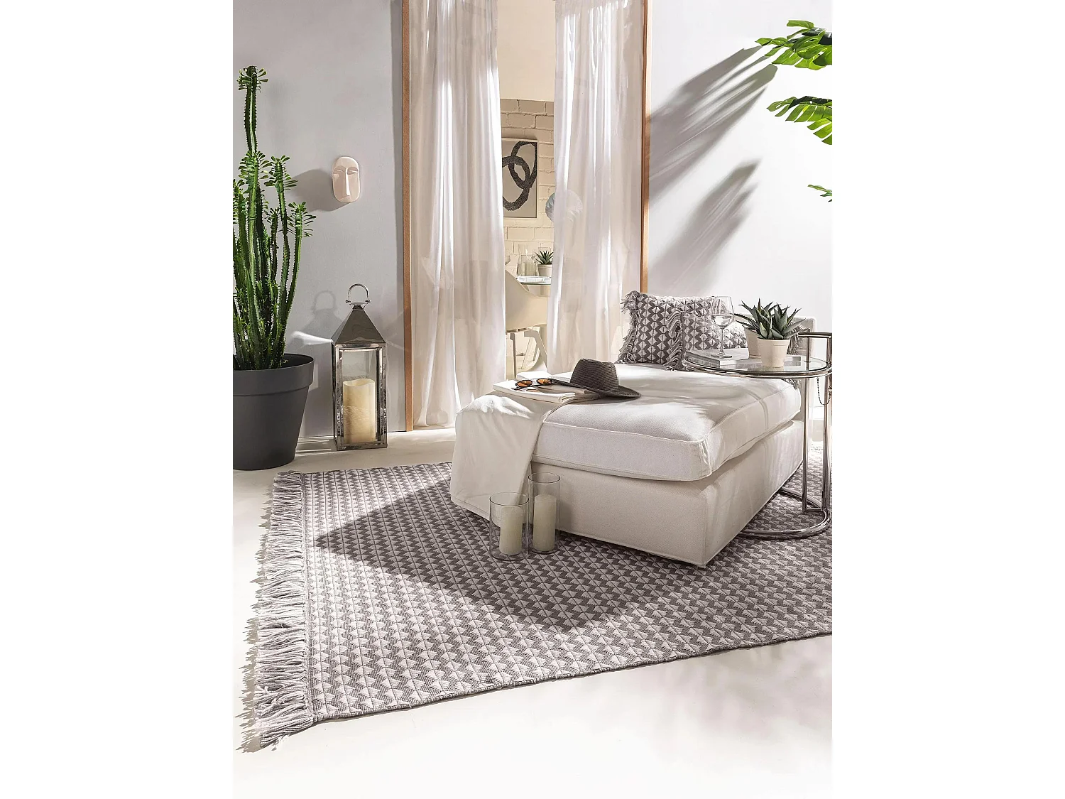 Tapis fabriqué à partir de matériaux recyclés Morty Gris 80x150 cm