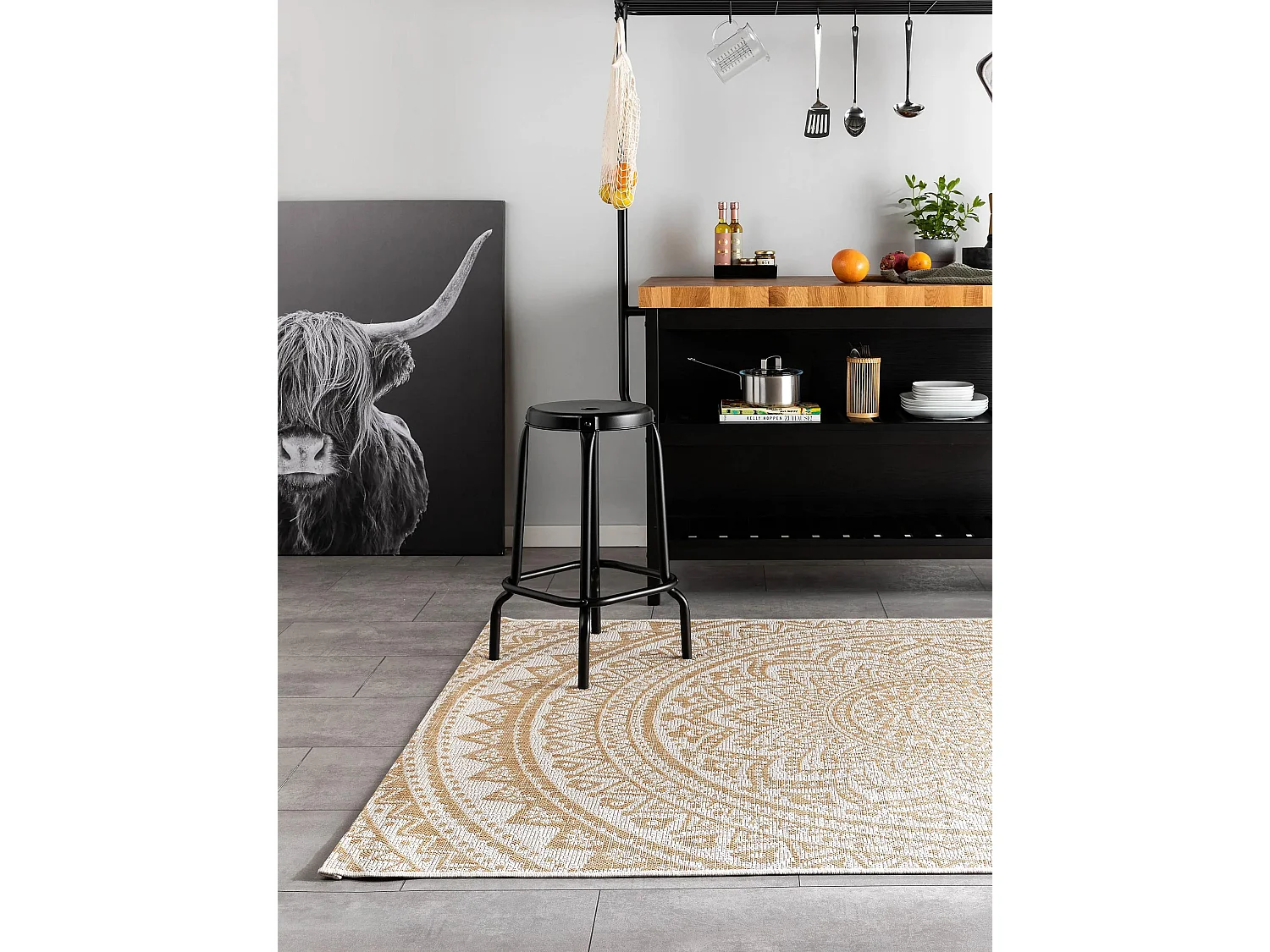 Tapis d'extérieur & intérieur Cleo Crème/Beige 140x200 cm