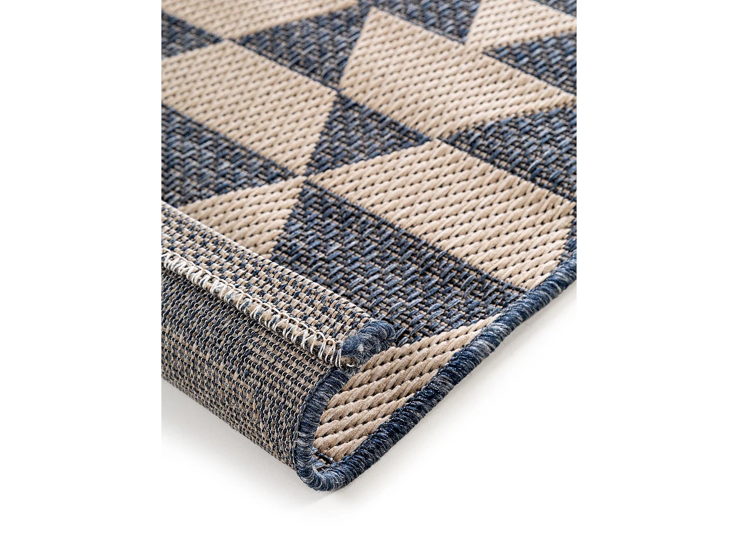 Tapis d'extérieur & intérieur River Beige/Bleu 133x190 cm