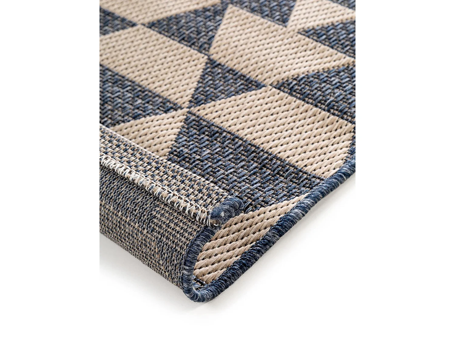 Tapis d'extérieur & intérieur River Beige/Bleu 133x190 cm