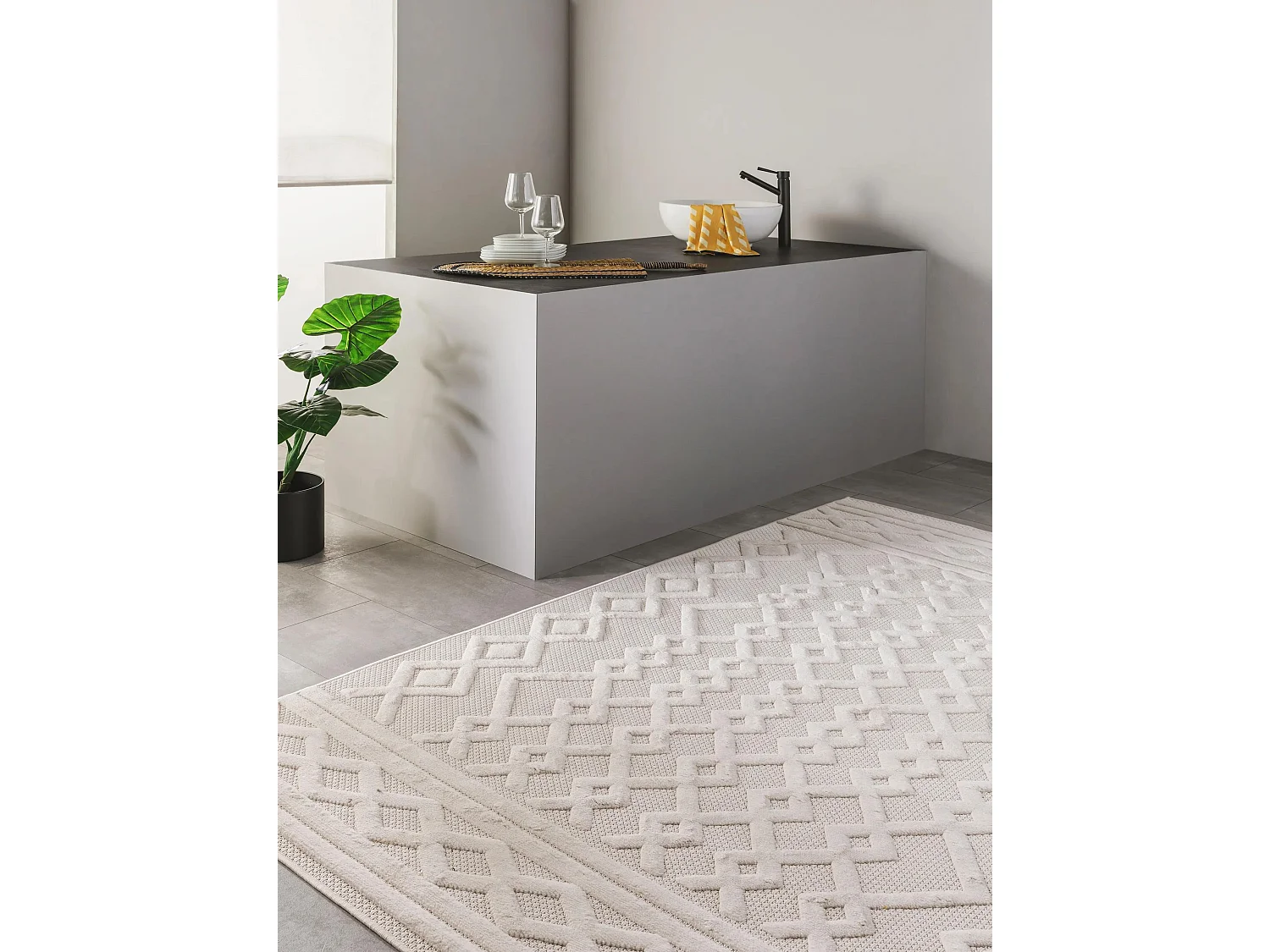 Tapis d'extérieur & intérieur Bonte Crème 240x340 cm