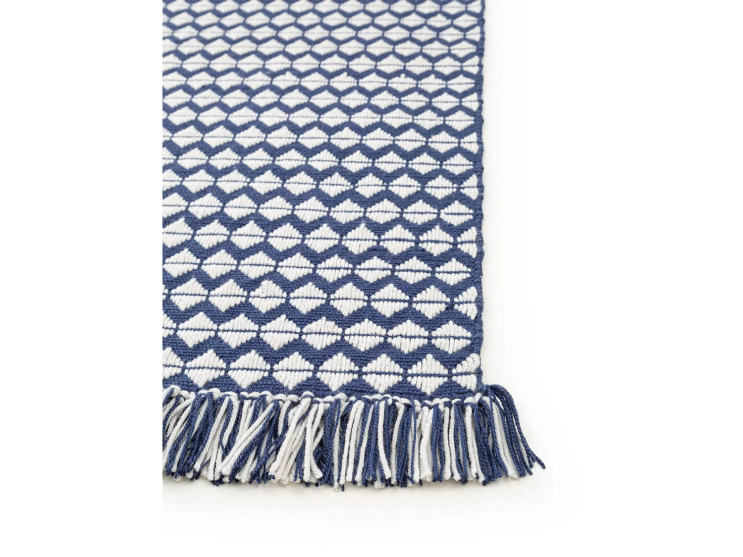 Tapis fabriqué à partir de matériaux recyclés Morty Bleu foncé 120x170 cm