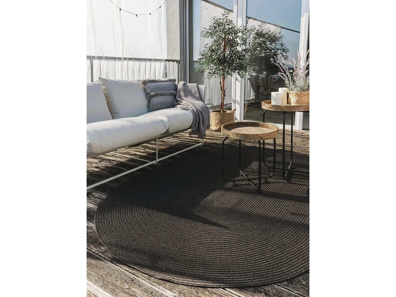 Tapis d'extérieur & intérieur Nandi Noir 120x170 cm