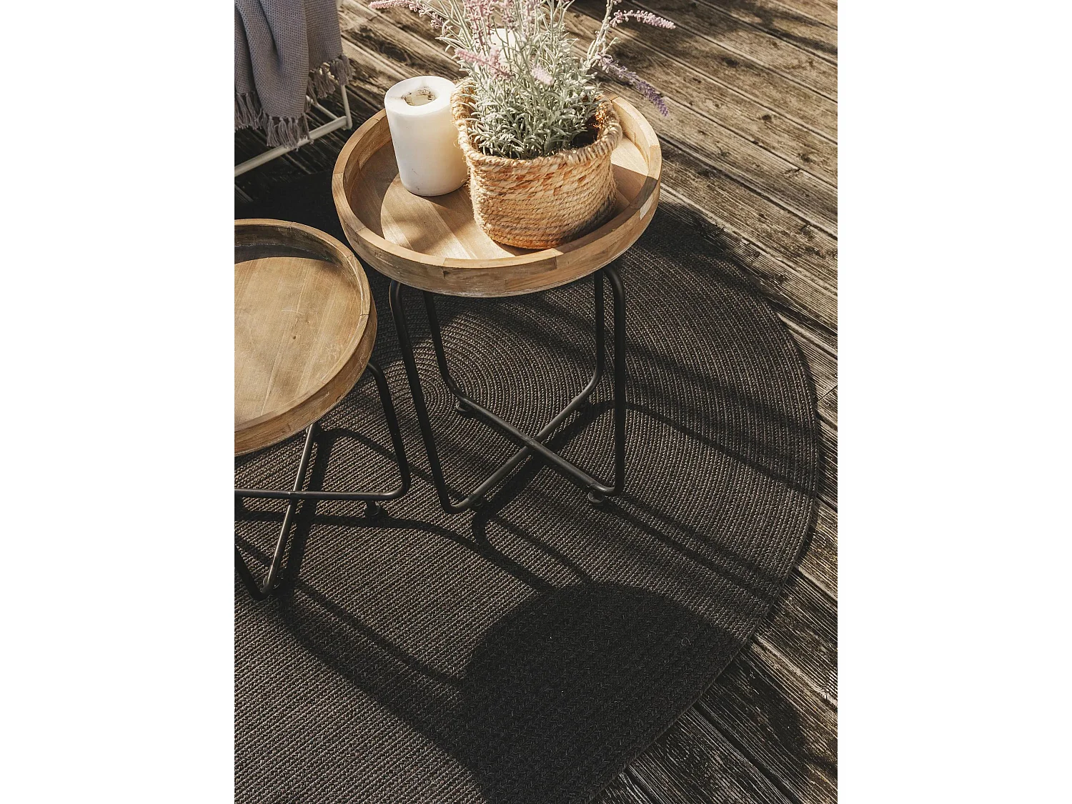 Tapis d'extérieur & intérieur Nandi Noir 120x170 cm