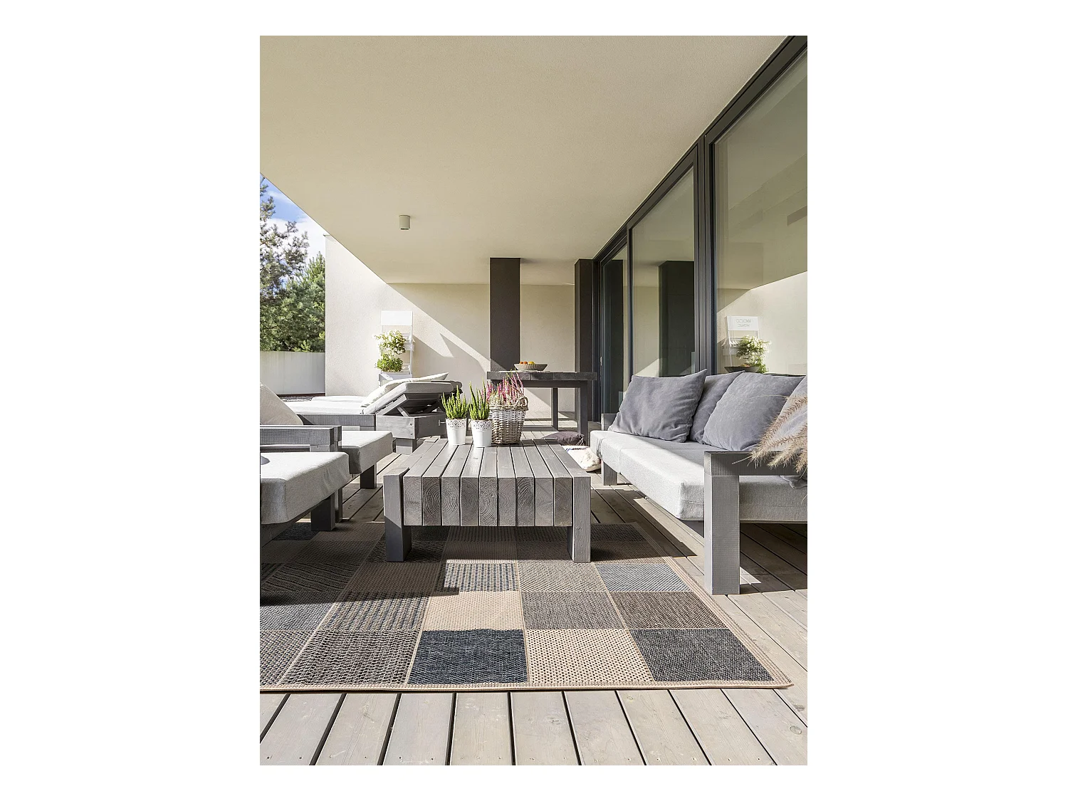 Tapis d'extérieur & intérieur River Bleu 200x285 cm