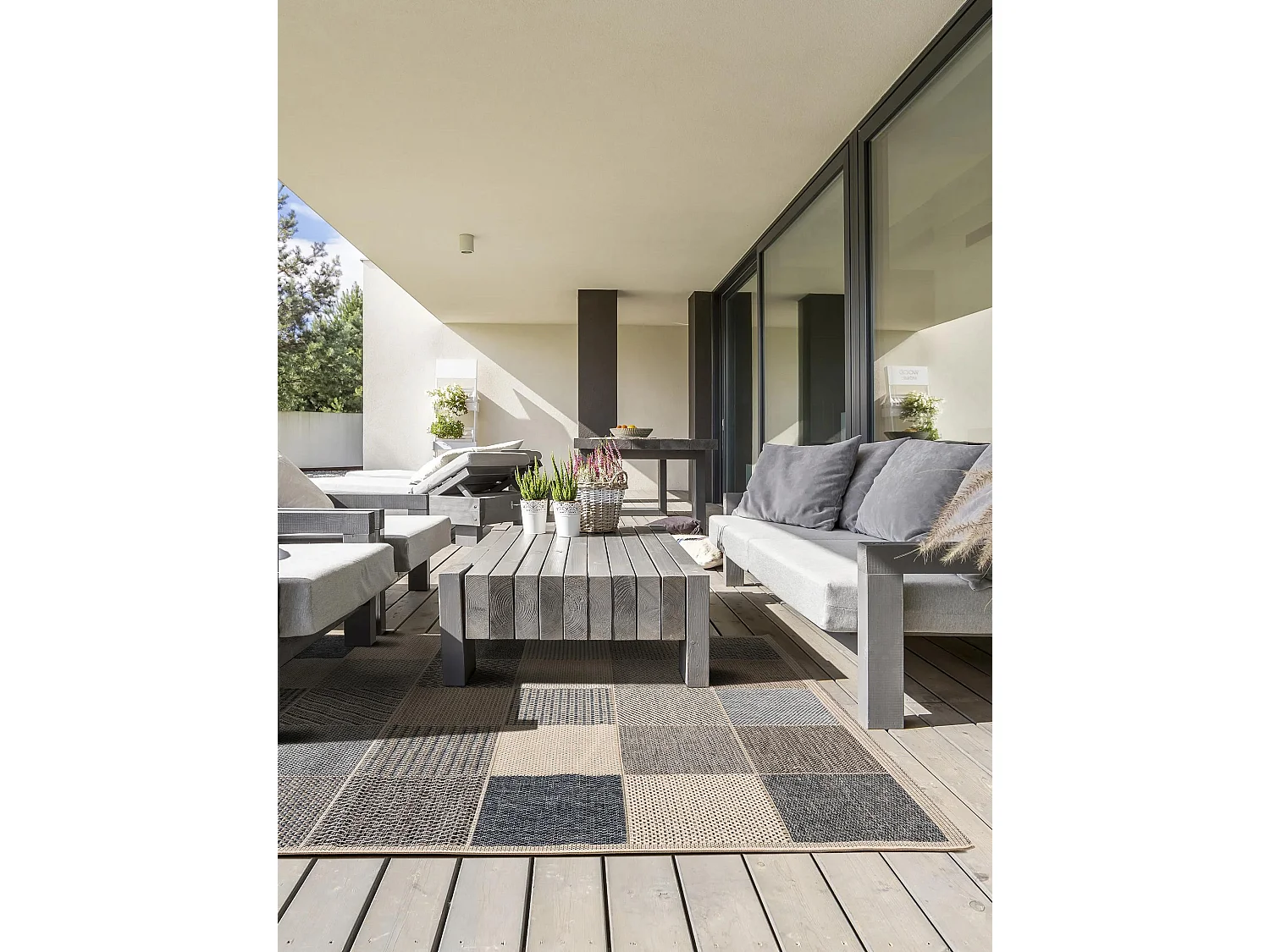 Tapis d'extérieur & intérieur River Bleu 200x285 cm