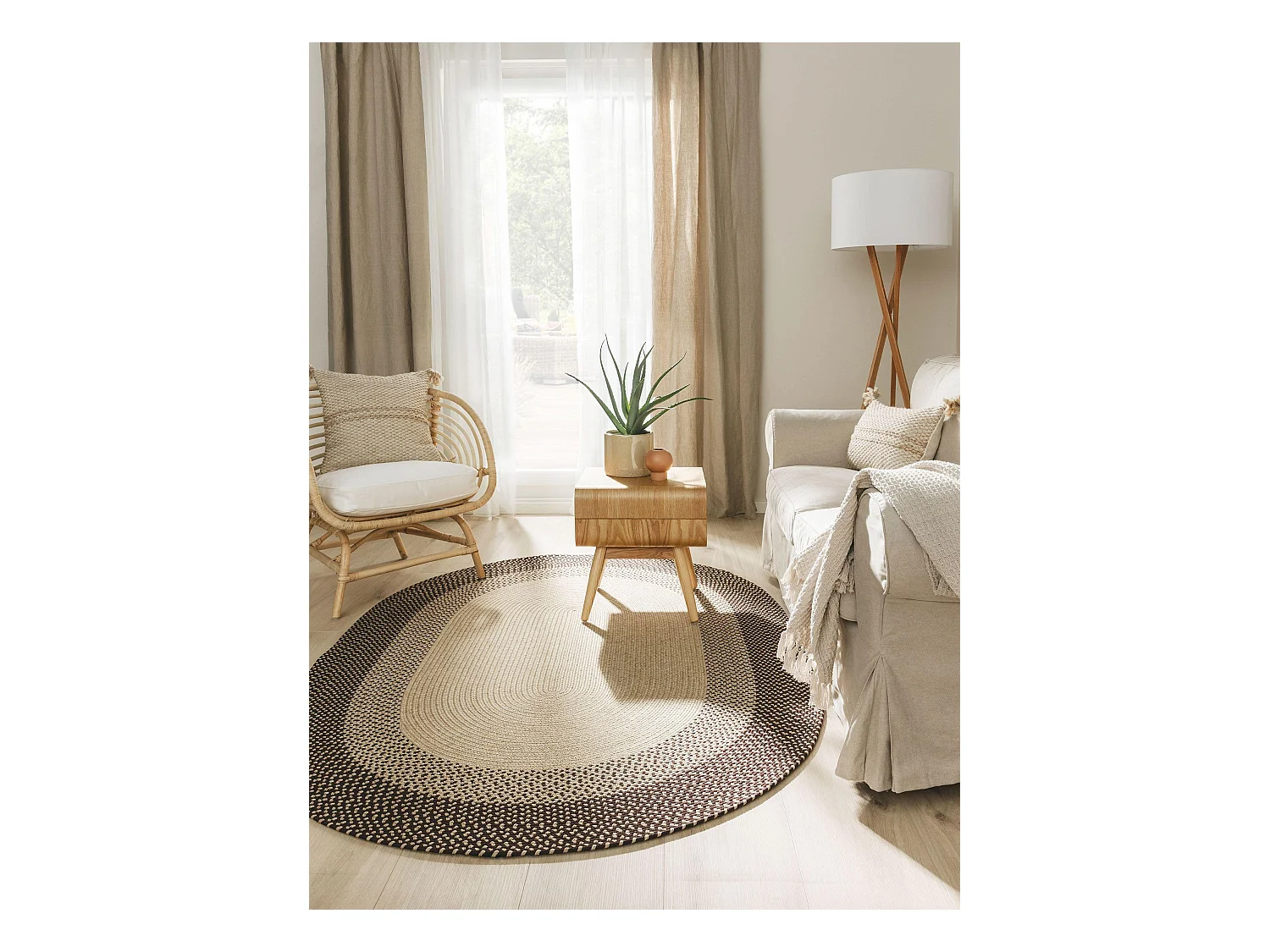 Tapis d'extérieur & intérieur Nandi Marron 140x200 cm