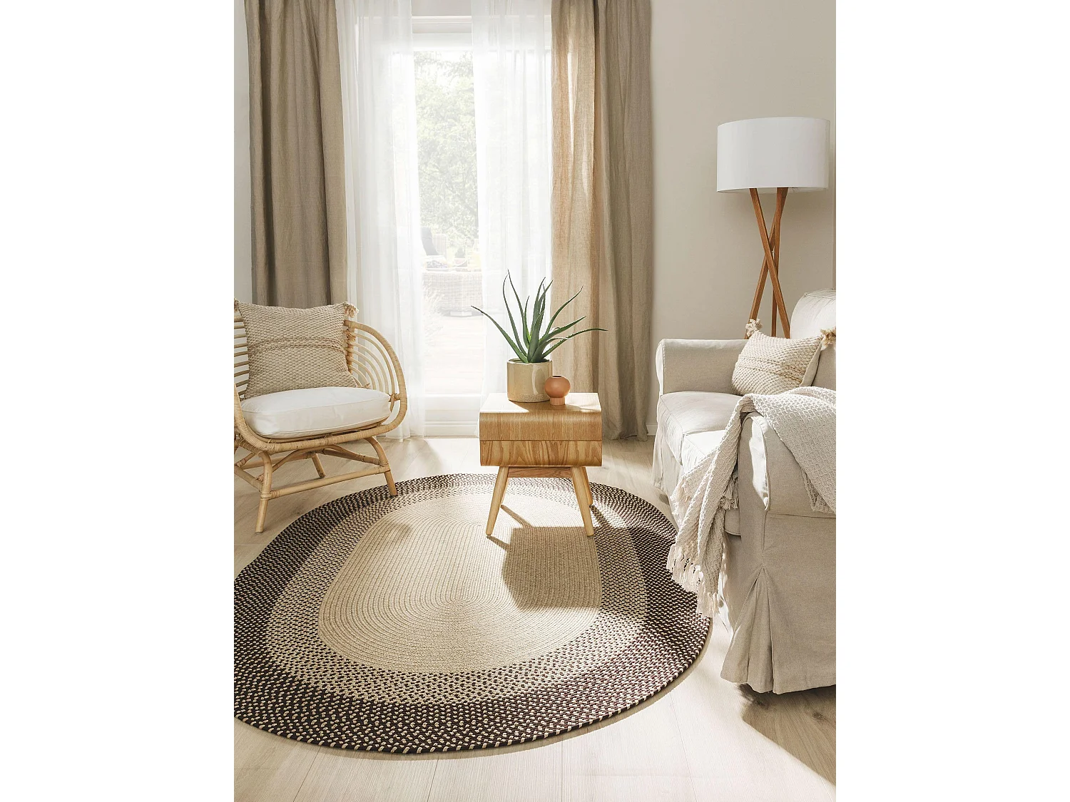 Tapis d'extérieur & intérieur Nandi Marron 140x200 cm