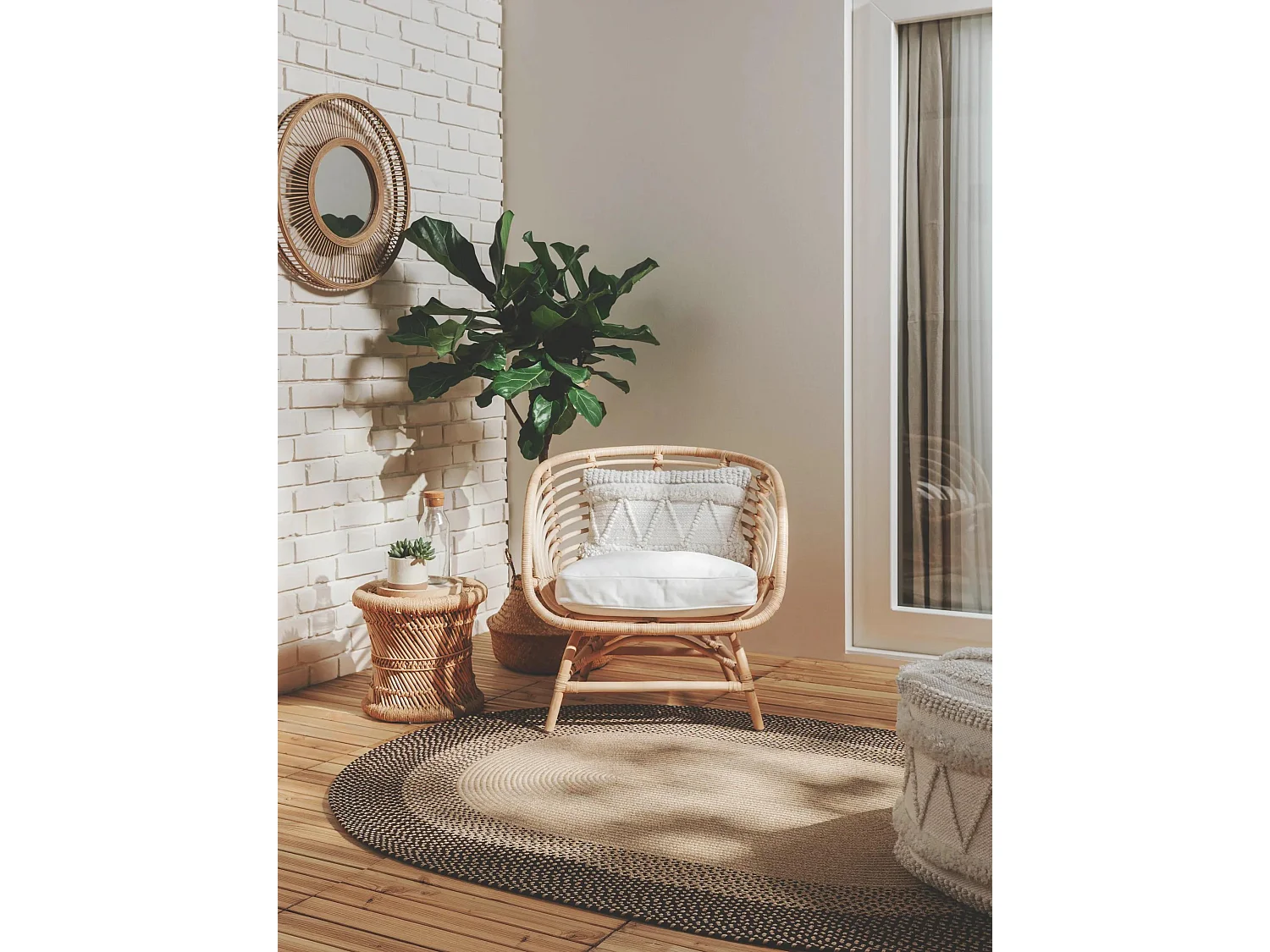 Tapis d'extérieur & intérieur Nandi Marron 140x200 cm
