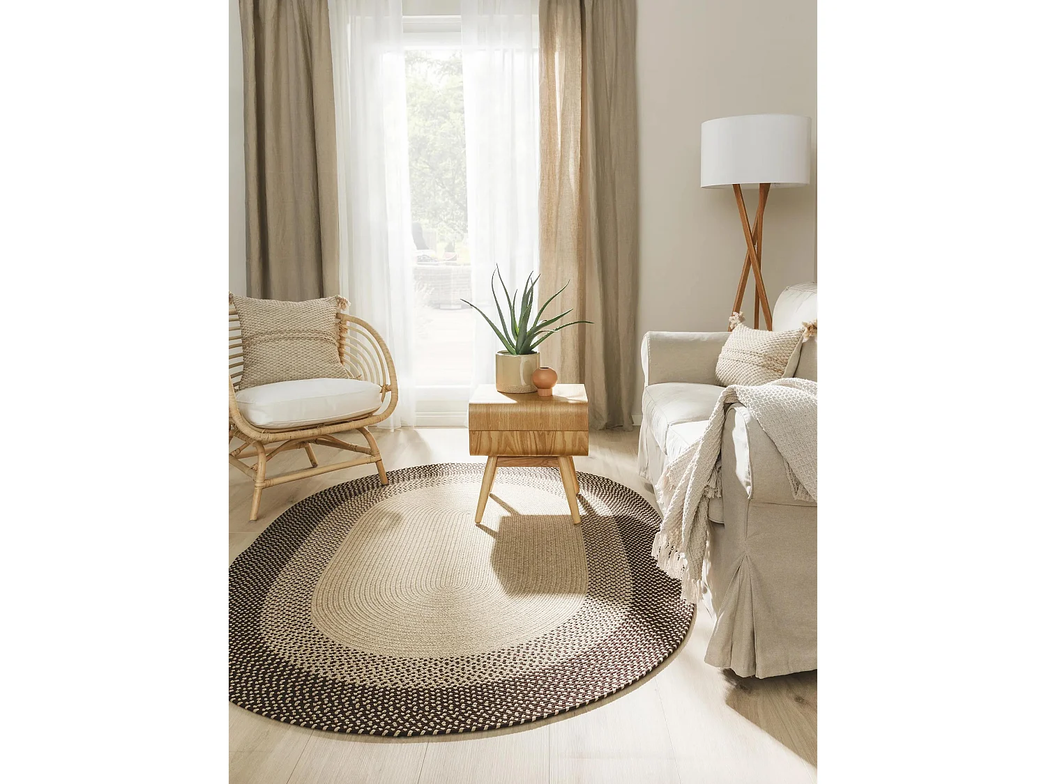 Tapis d'extérieur & intérieur Nandi Marron 140x200 cm