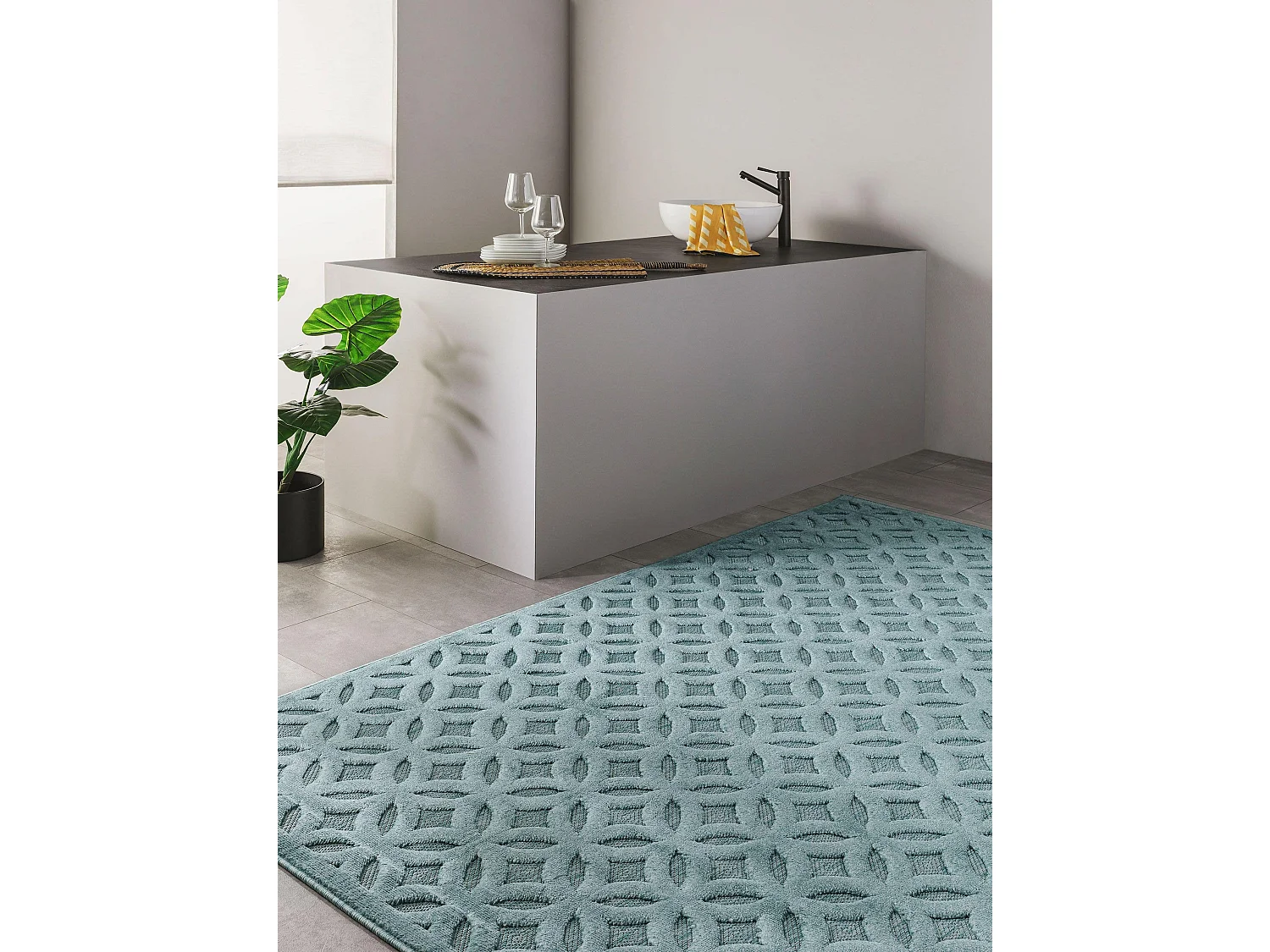 Tapis d'extérieur & intérieur Bonte Turquoise 120x170 cm