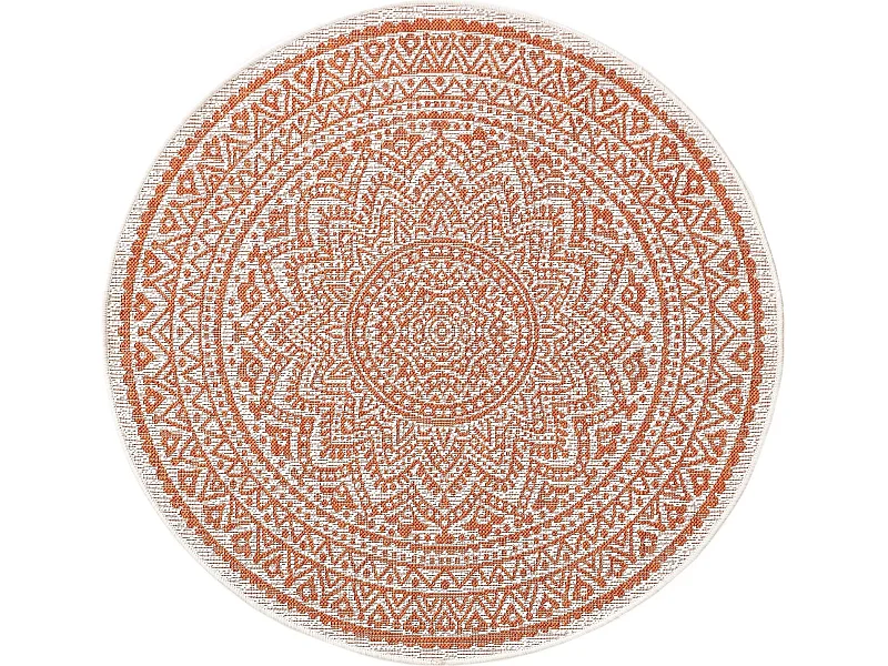 Tapis d'extérieur & intérieur Cleo Orange ø 150 cm rond