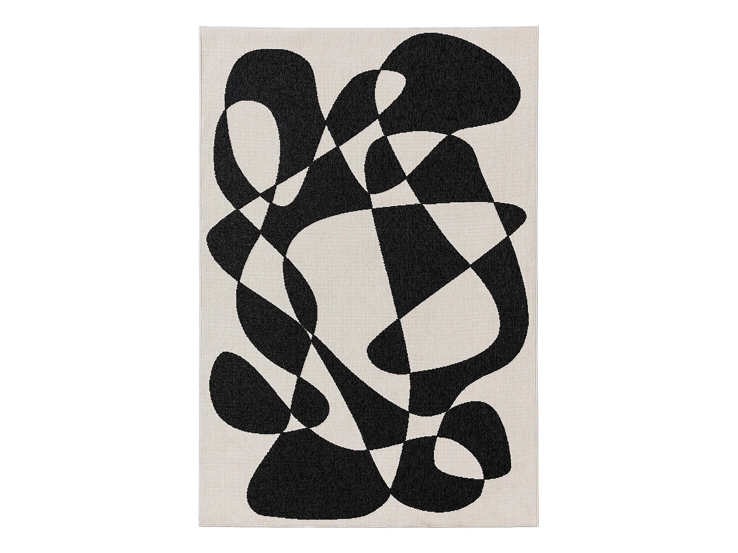 Tapis d'extérieur & intérieur Taro Noir & Blanc 80x150 cm