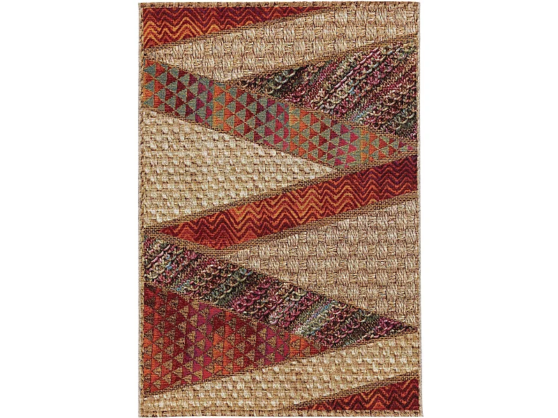 Tapis d'extérieur & intérieur Kenya Beige/Rouge 200x285 cm