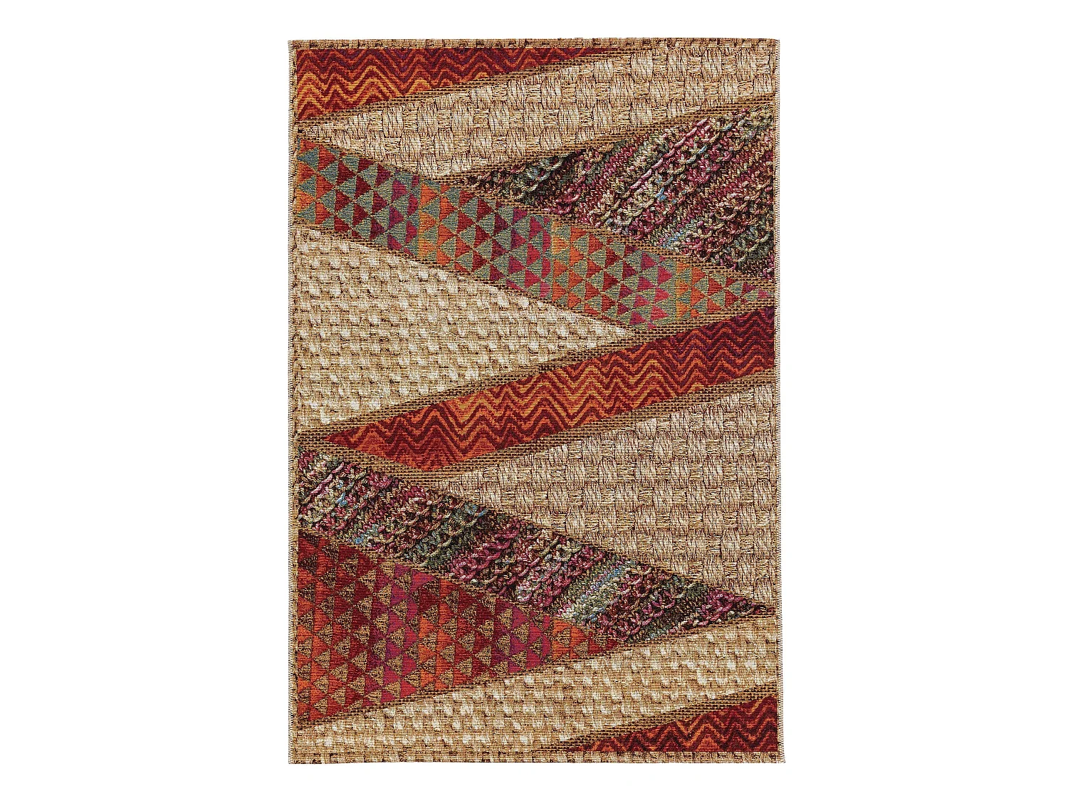 Tapis d'extérieur & intérieur Kenya Beige/Rouge 200x285 cm