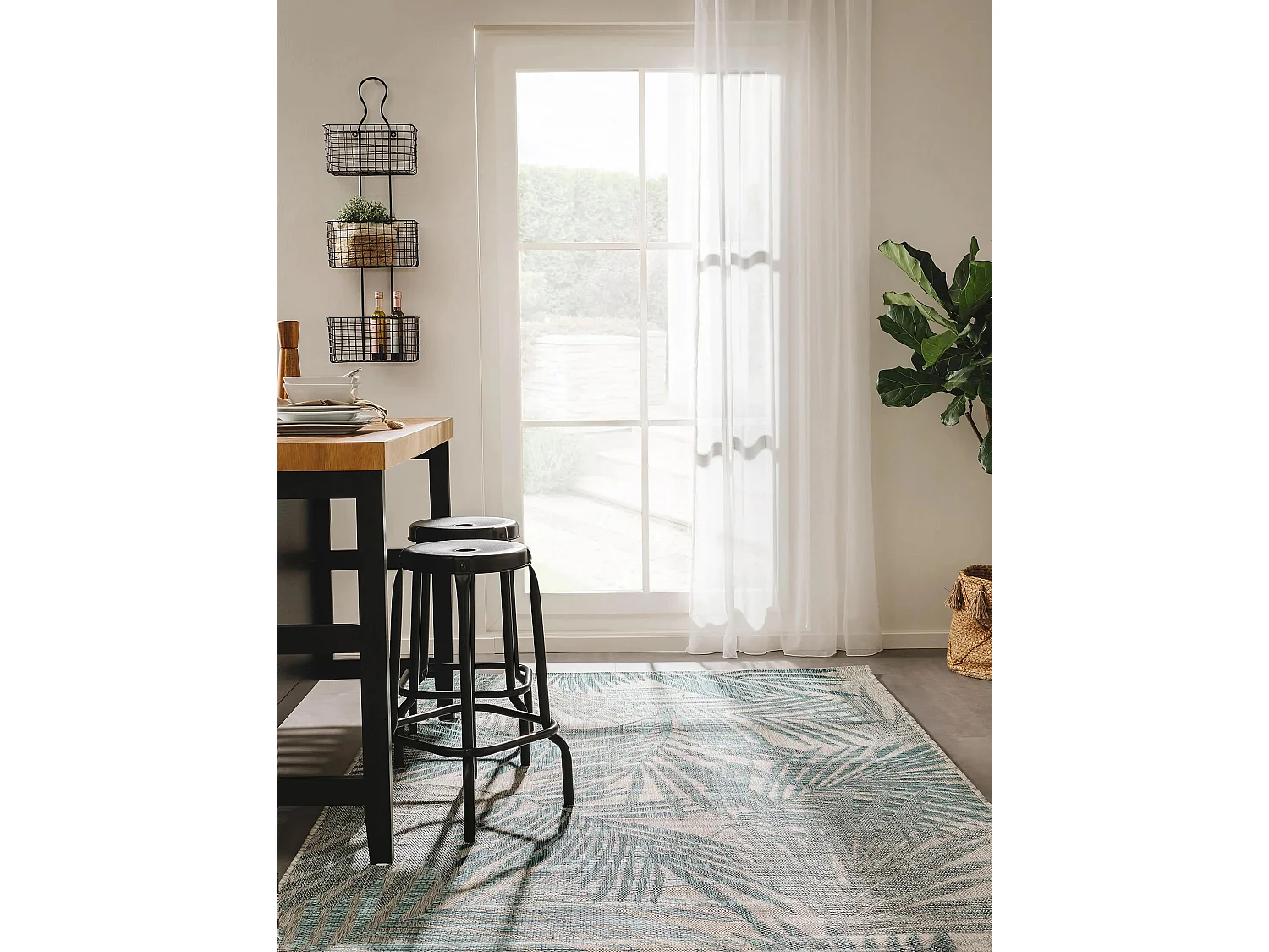 Tapis d'extérieur & intérieur Cleo Bleu 120x170 cm