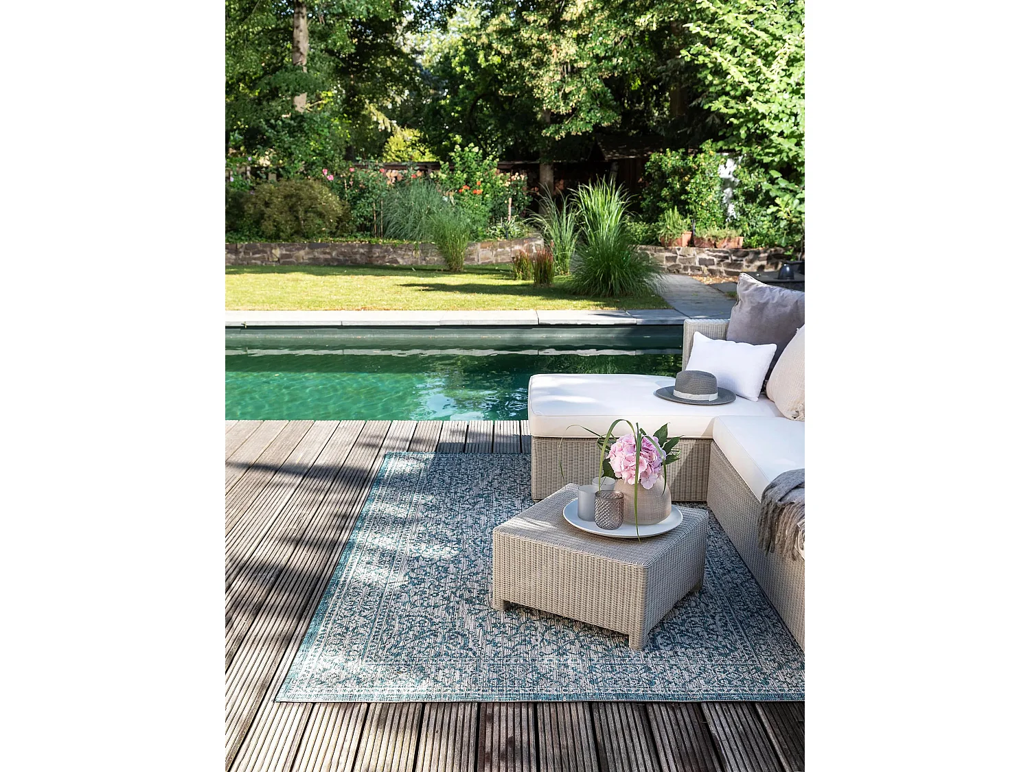 Tapis d'extérieur & intérieur Cleo Bleu 120x170 cm