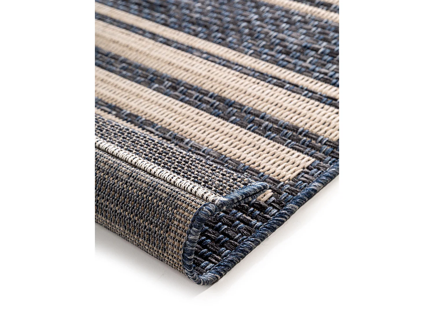 Tapis d'extérieur & intérieur River Beige/Bleu 100x150 cm