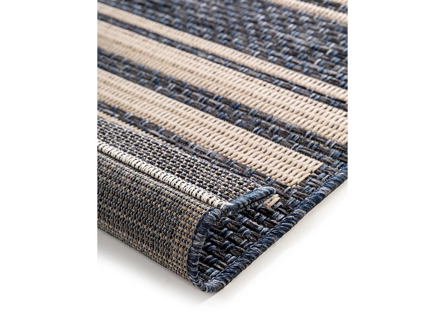 Tapis d'extérieur & intérieur River Beige/Bleu 100x150 cm