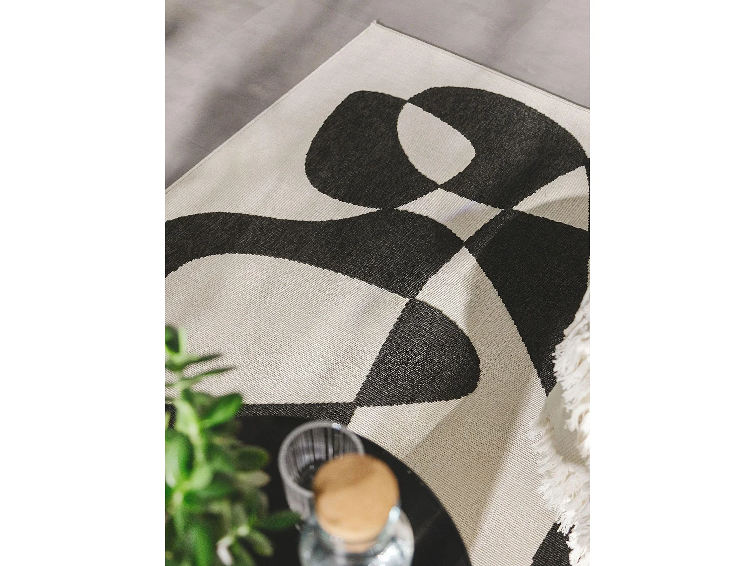 Tapis d'extérieur & intérieur Taro Noir & Blanc 160x230 cm