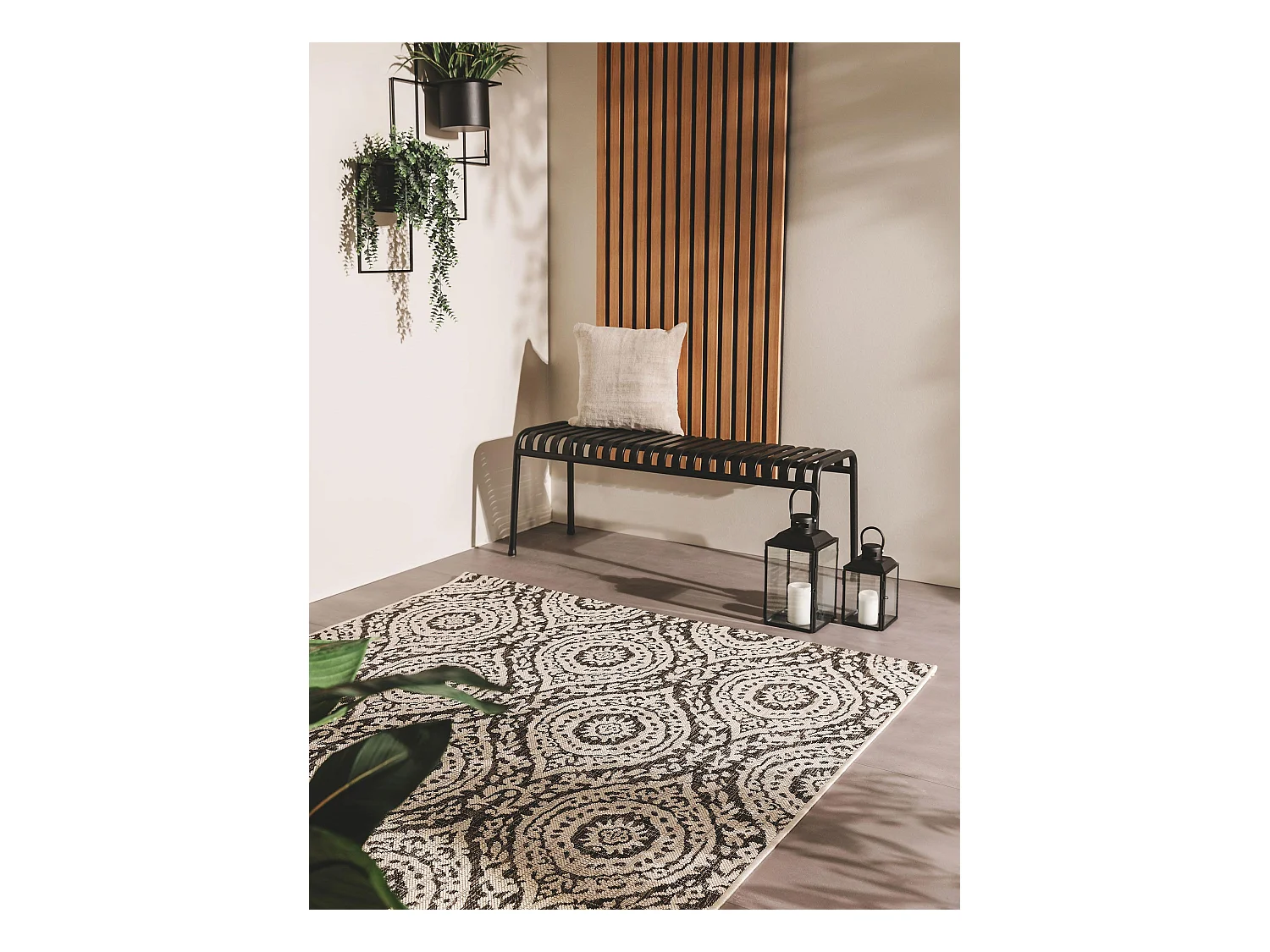 Tapis d'extérieur & intérieur Cleo Blanc & Noir 160x230 cm