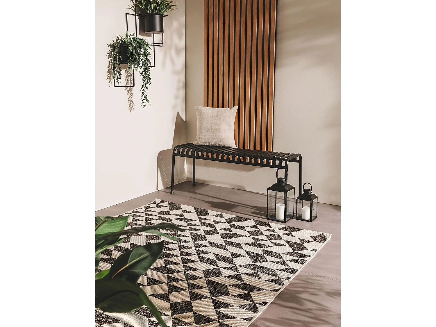 Tapis d'extérieur & intérieur Cleo Noir 120x170 cm