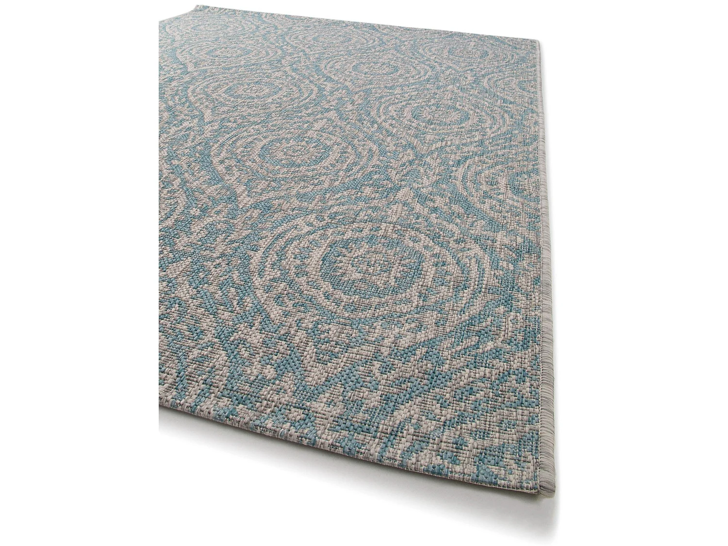 Tapis d'extérieur & intérieur Cleo Beige/Turquoise 140x200 cm