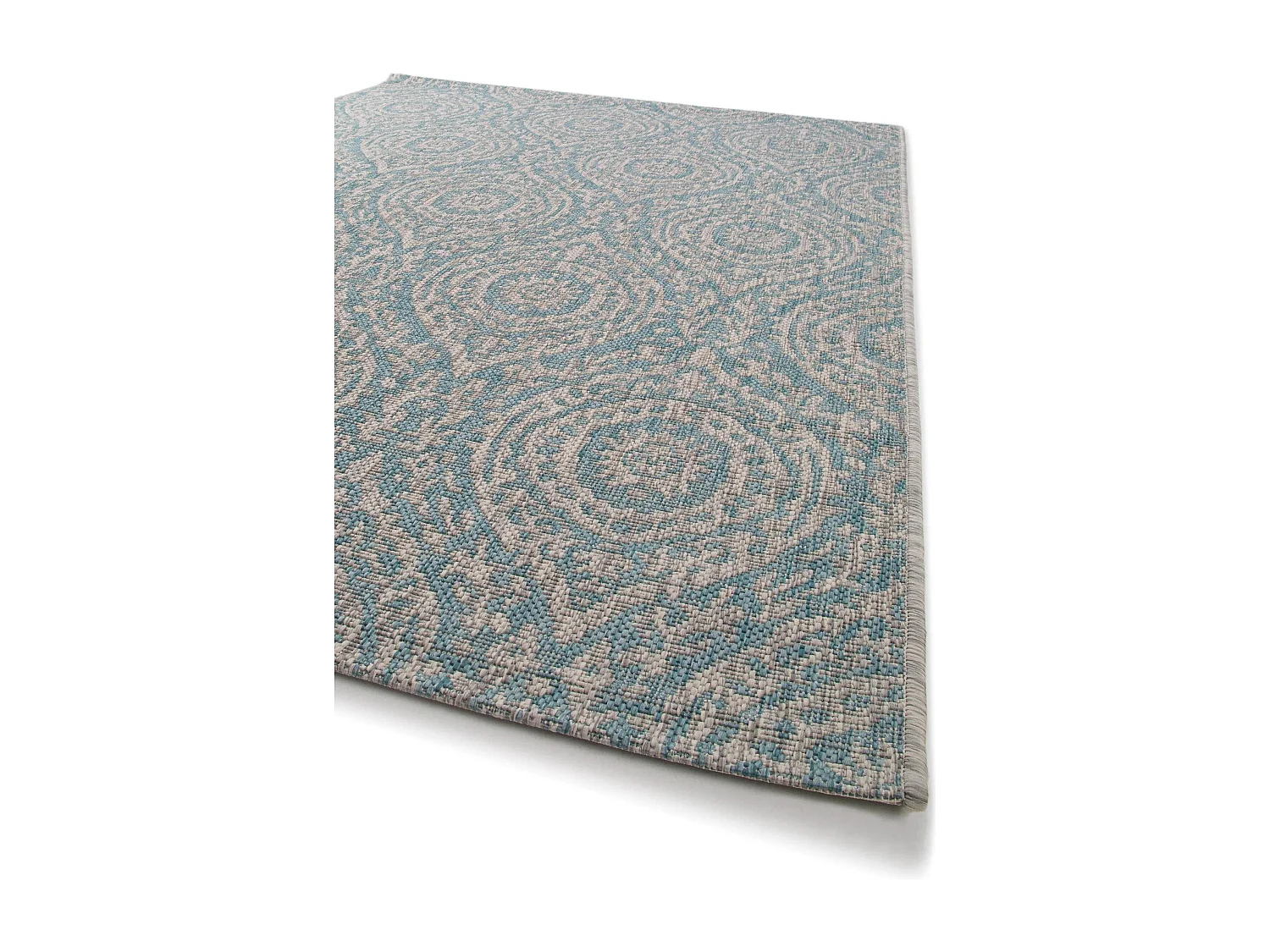 Tapis d'extérieur & intérieur Cleo Beige/Turquoise 140x200 cm