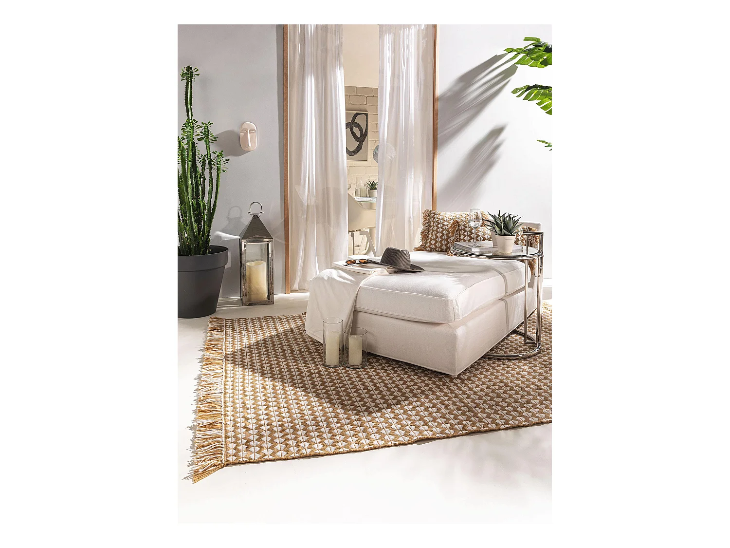 Tapis fabriqué à partir de matériaux recyclés Morty Jaune 200x300 cm