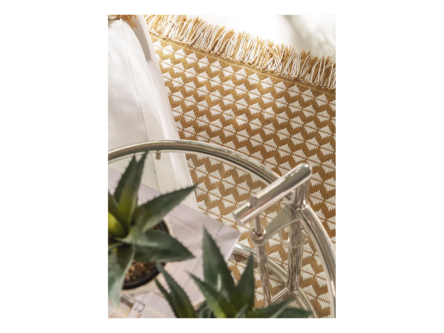 Tapis fabriqué à partir de matériaux recyclés Morty Jaune 200x300 cm