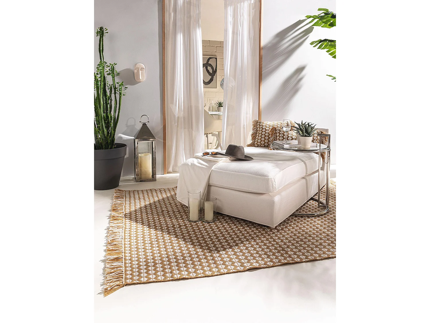 Tapis fabriqué à partir de matériaux recyclés Morty Jaune 200x300 cm