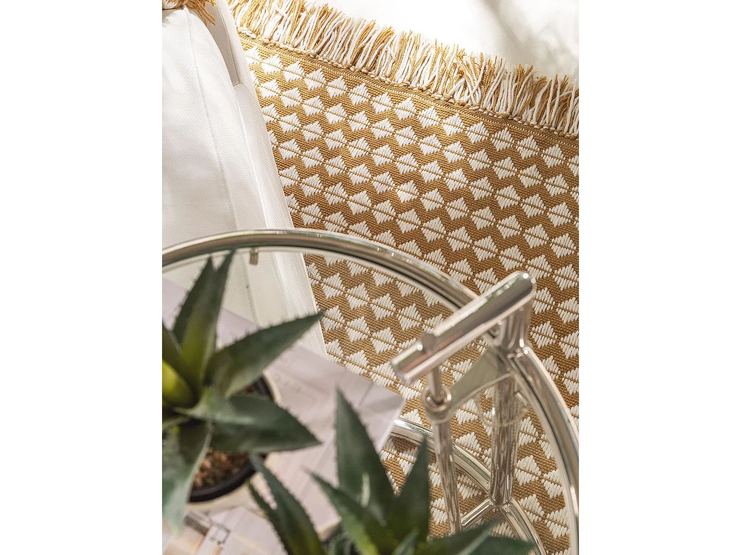 Tapis fabriqué à partir de matériaux recyclés Morty Jaune 200x300 cm