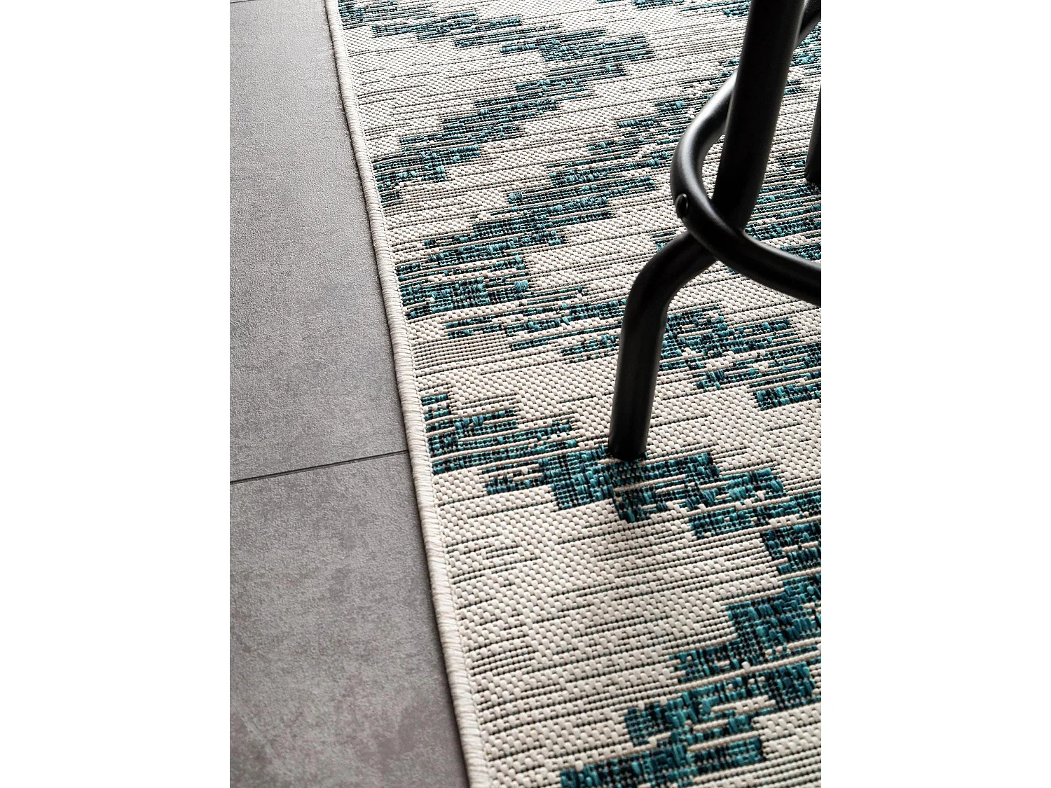 Tapis d'extérieur & intérieur Cleo Bleu 120x170 cm