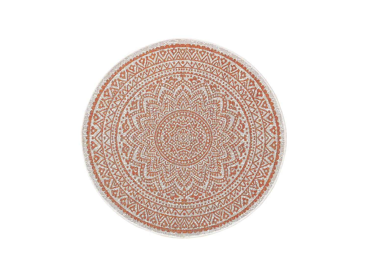 Tapis d'extérieur & intérieur Cleo Orange ø 120 cm rond