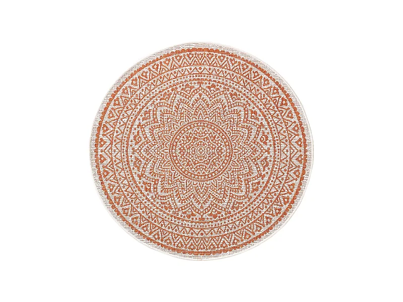 Tapis d'extérieur & intérieur Cleo Orange ø 120 cm rond
