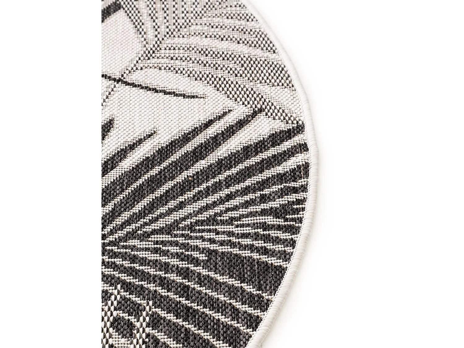 Tapis d'extérieur & intérieur rond Cleo Noir ø 150 cm rond