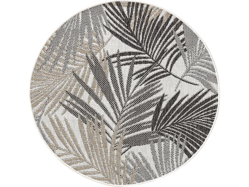 Tapis d'extérieur & intérieur rond Cleo Noir ø 150 cm rond