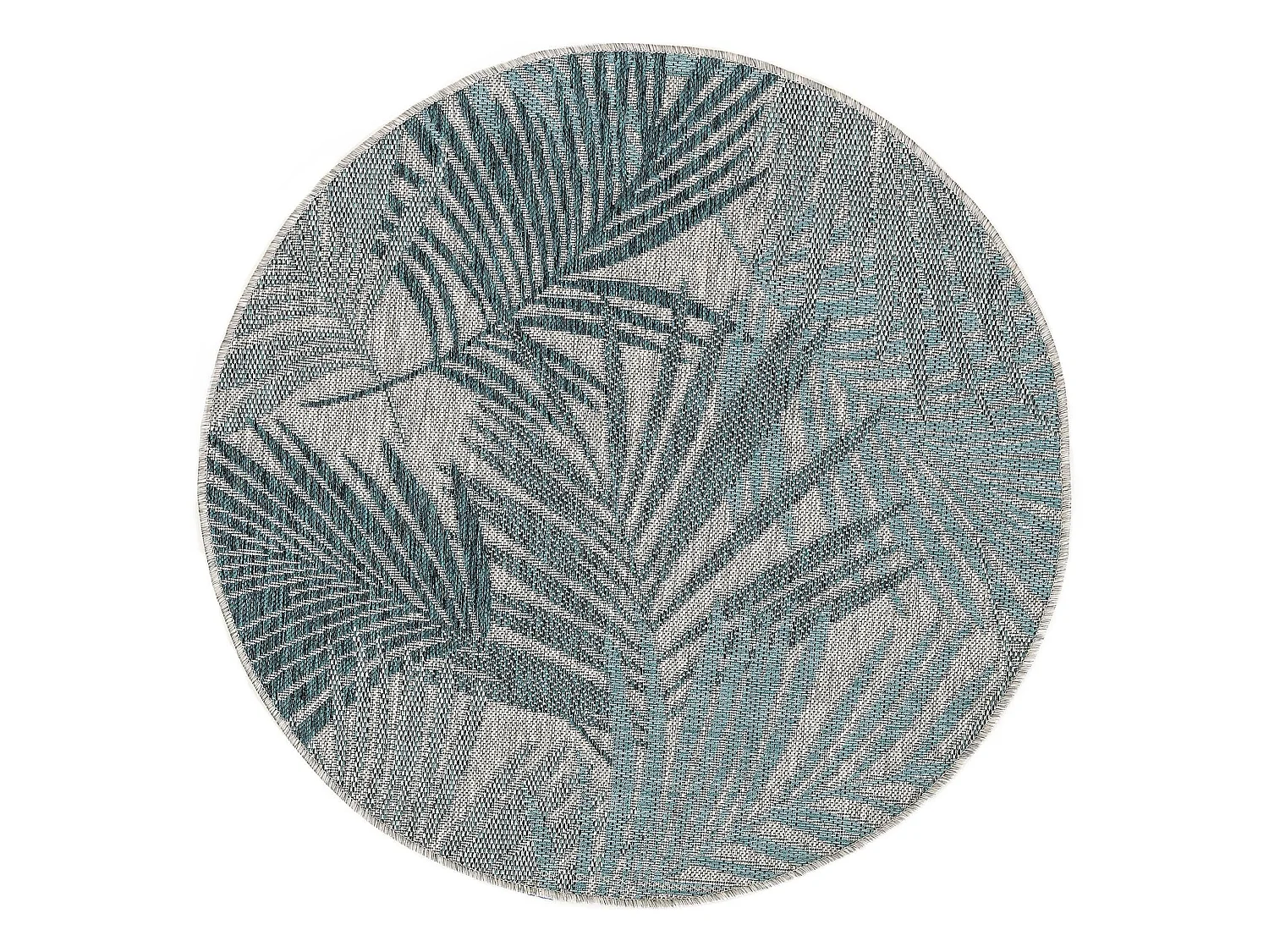 Tapis d'extérieur & intérieur rond Cleo Bleu ø 150 cm rond