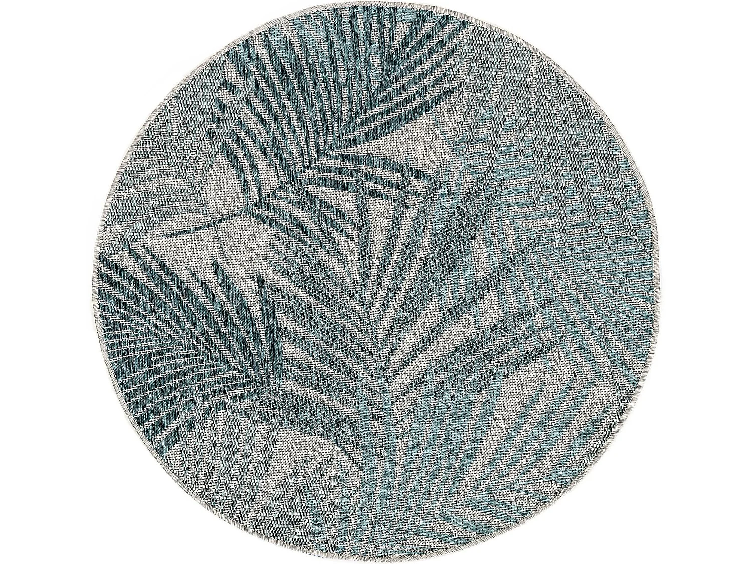 Tapis d'extérieur & intérieur rond Cleo Bleu ø 150 cm rond
