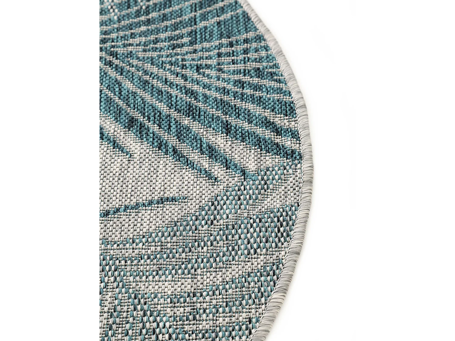 Tapis d'extérieur & intérieur rond Cleo Bleu ø 150 cm rond