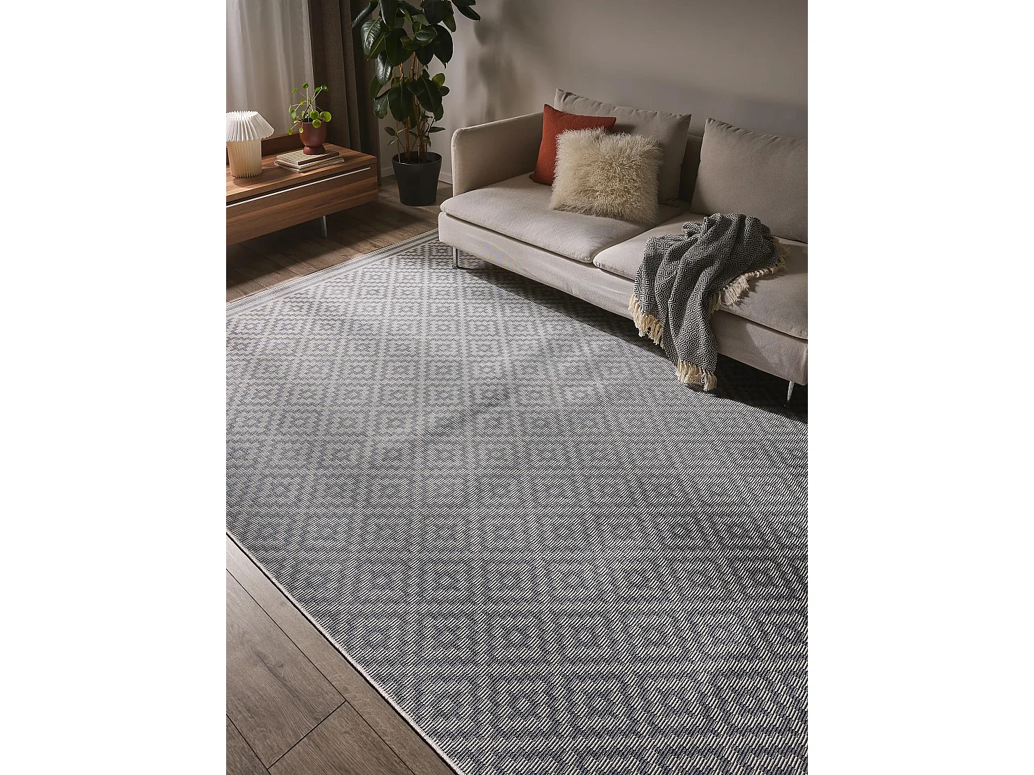 Tapis d'extérieur & intérieur Metro Bleu 140x200 cm