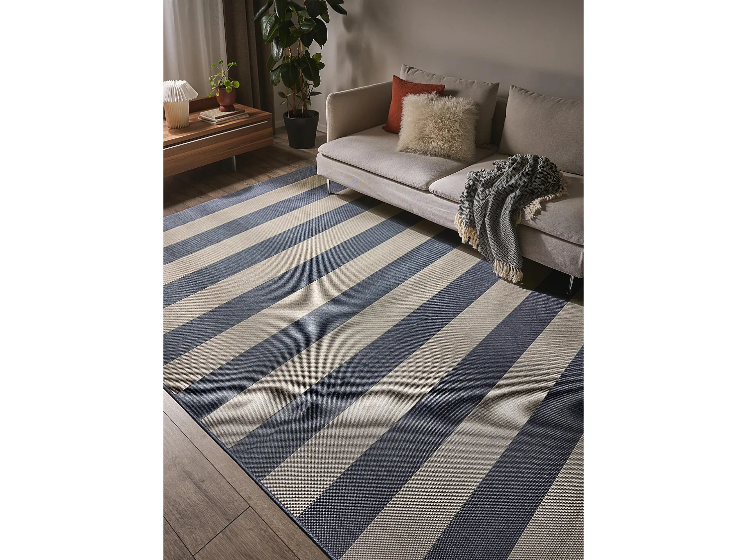 Tapis d'extérieur & intérieur Metro Bleu 120x170 cm