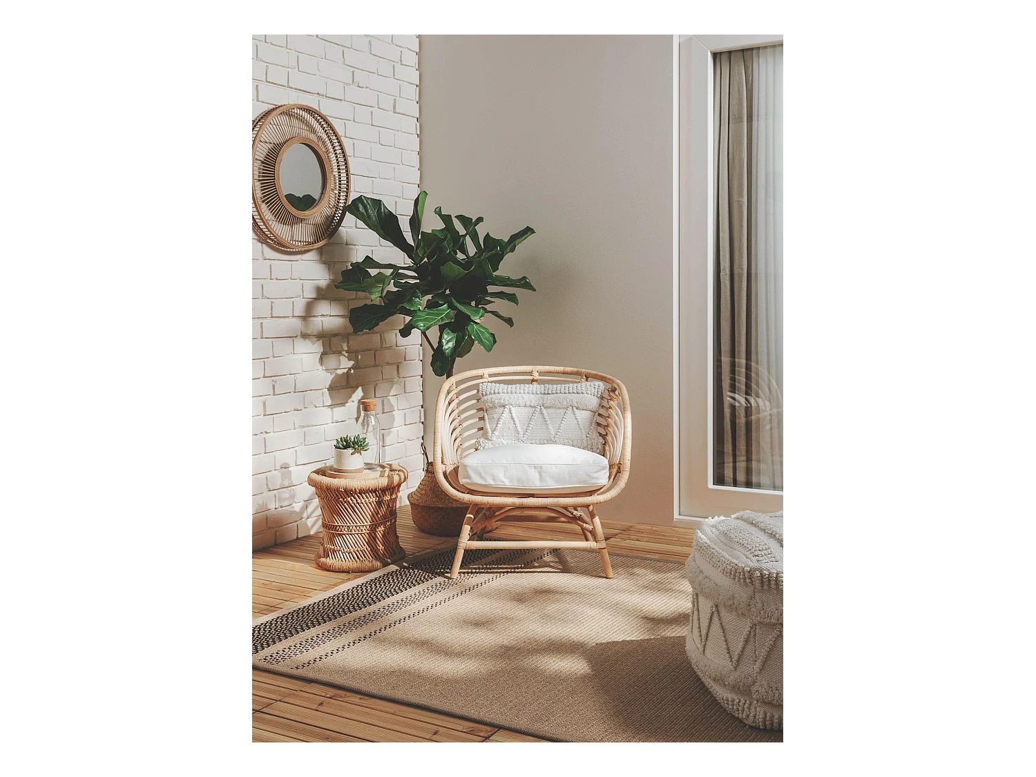 Tapis d'extérieur & intérieur Nandi Marron 200x300 cm