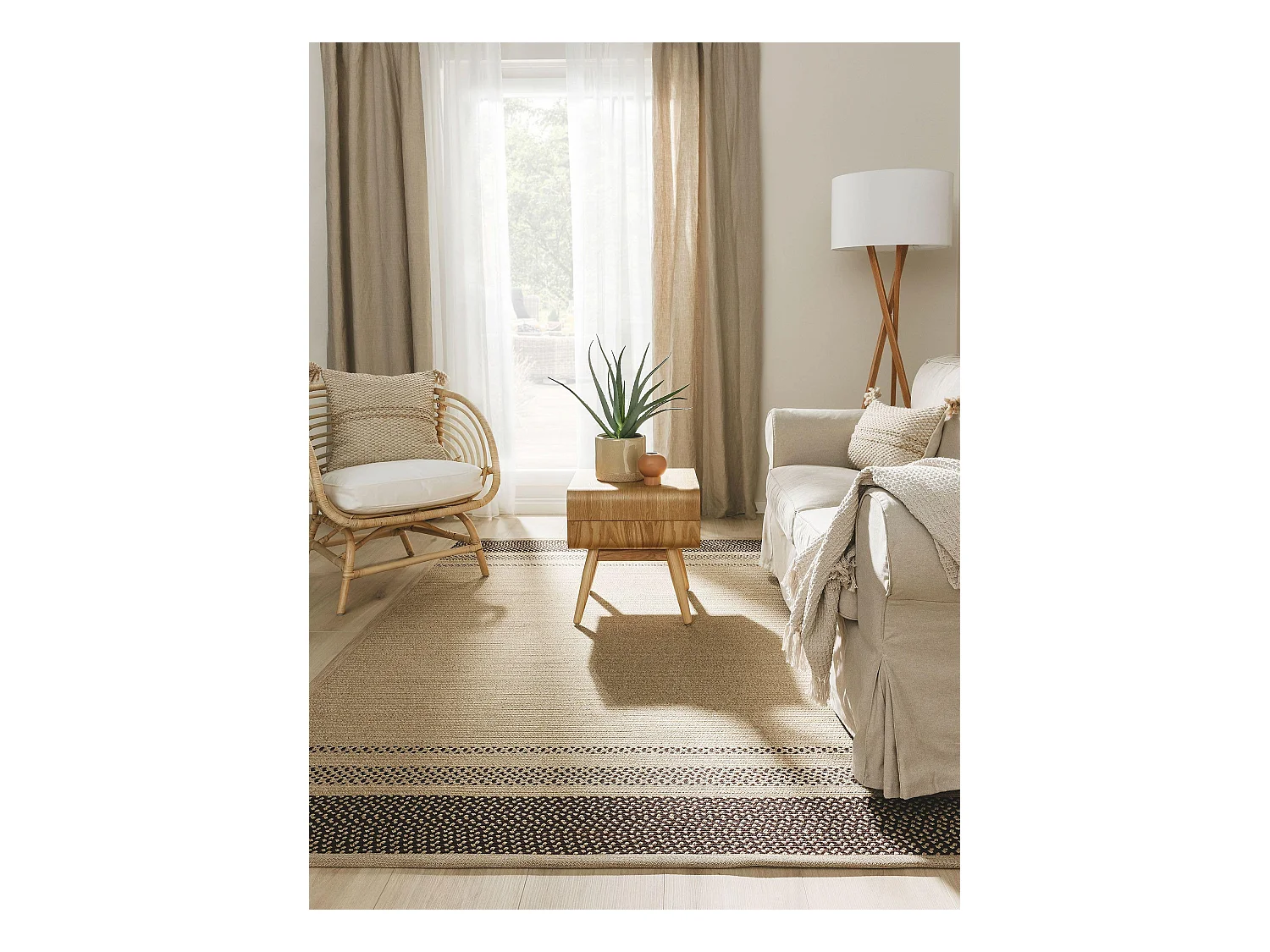 Tapis d'extérieur & intérieur Nandi Marron 200x300 cm