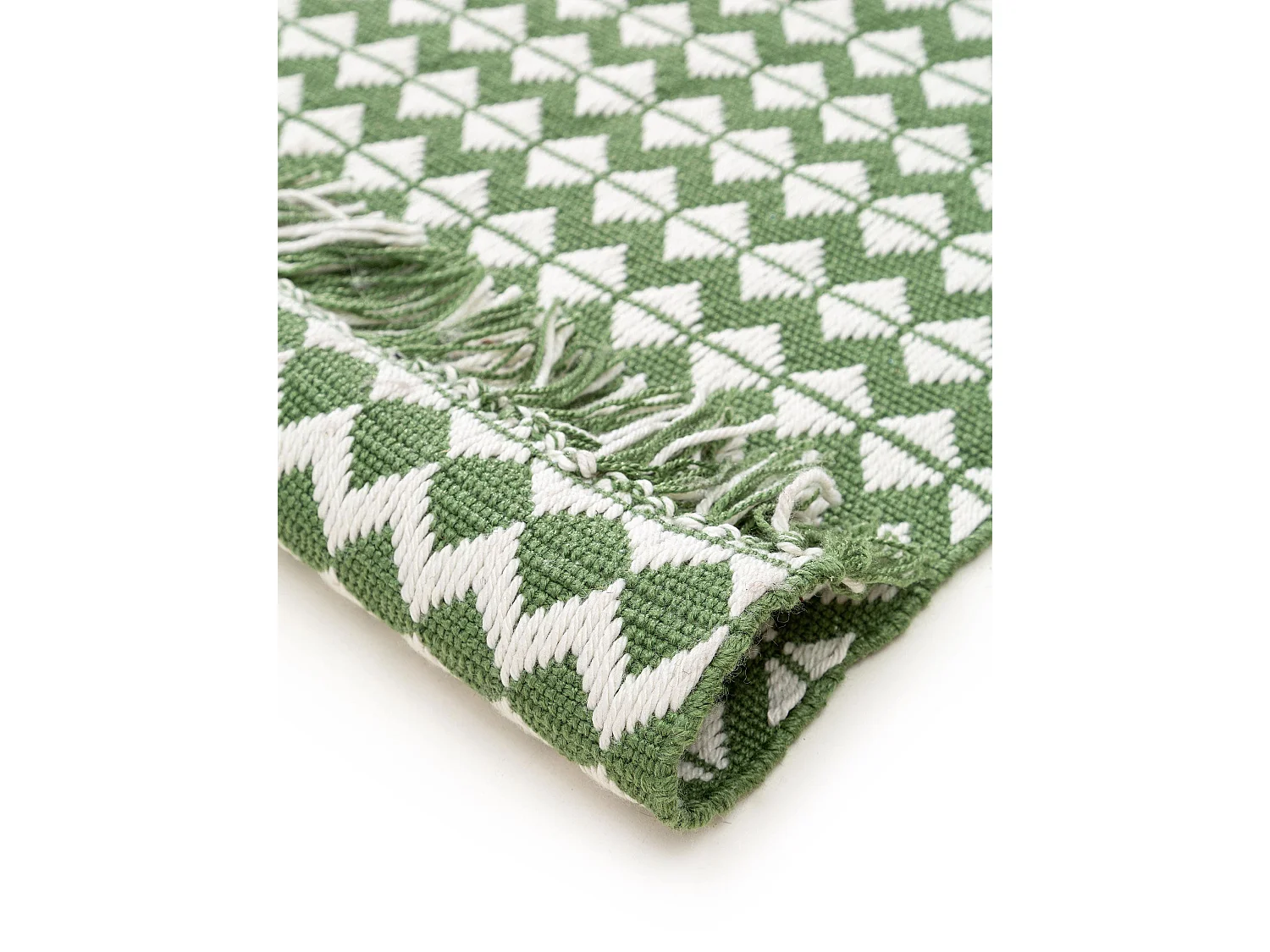 Tapis fabriqué à partir de matériaux recyclés Morty Vert 80x150 cm