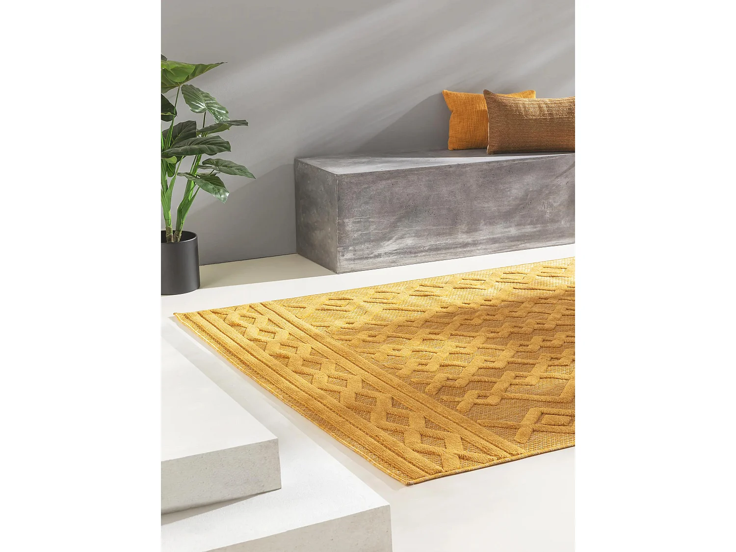 Tapis d'extérieur & intérieur Bonte Jaune 80x150 cm